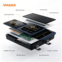 VMANX IMD Écran tactile capacitif rétroéclairé par LED, grand angle de vision, panneau de commande numérique de climatisation pour voiture
