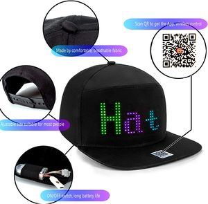Gorra LED Programable al por Mayor con Pantalla RGB Personalizada, Control por Aplicación, Mensaje Desplazable en Idioma Personalizado, Gorra de Béisbol - Product Image 2