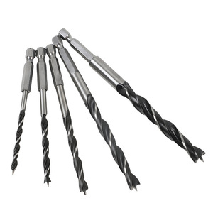 Dr. Giant 5 Pc Hex Shank Three Point Wood Drill Bits 4mm 8mm 10mm Spiral Carbon Steel For Woodworking Drilling - Product Image 2