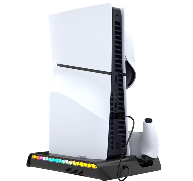 PG-P5S006 PS5 Vertical Charging Stand RGB LED Light Charger Dock Storage Holder Bracket for P5 Console