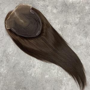 Prêt à expédier : Compléments capillaires 8"X10" pour femmes, en cheveux humains naturels, mini-perruque pré-épilée, cheveux vierges européens, topper à dentelle frontale pour femmes - Product Image 1