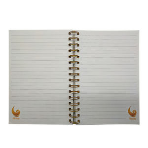 Carnet de notes à spirale en papier doré populaire, logo personnalisable, écologique, couverture rigide en PP/papier, pages lignées, pour étudiants - Product Image 3