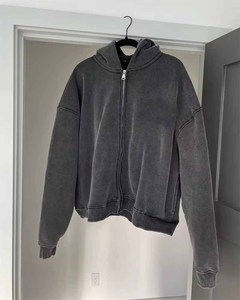 Custom Logo 100% Zip up Stone Wash <strong>Hoodies</strong> High Quality Zip up Joggers <strong>Gym</strong> Jacket Vintage Wash Bxoy Crop Men <strong>Hoodies</strong> - Product Image 1
