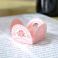 Envoltorios de Papel para Dulces, Trufas de Chocolate y Mini Postres con Diseño de Rosa Cortada con Láser para Decoraciones de Bodas y Fiestas