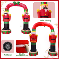Décorations de Noël gonflables de 8 pieds pour l'extérieur, arche avec casse-noisette et éclairage LED intégré pour la décoration de la cour de Noël