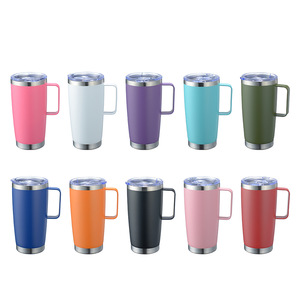 Gobelet isotherme en acier inoxydable 20 oz avec poignée, pour le bureau et la voiture - Product Image 1