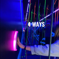 Cordons interactifs de défi de longueur ondulée pour salle de jeu, avec activation par bouton-poussoir LED et jeu lumineux, vente en gros