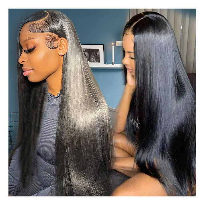 Großhandel brasilianisches Haar HD Spitzen-Front-Perücke, natives am Ropfansatz ausgerichtetes menschliches Haar Vollspitzen-Perücke, 13 × 6 Spitzen-Frontal-Perücke für schwarze Frauen