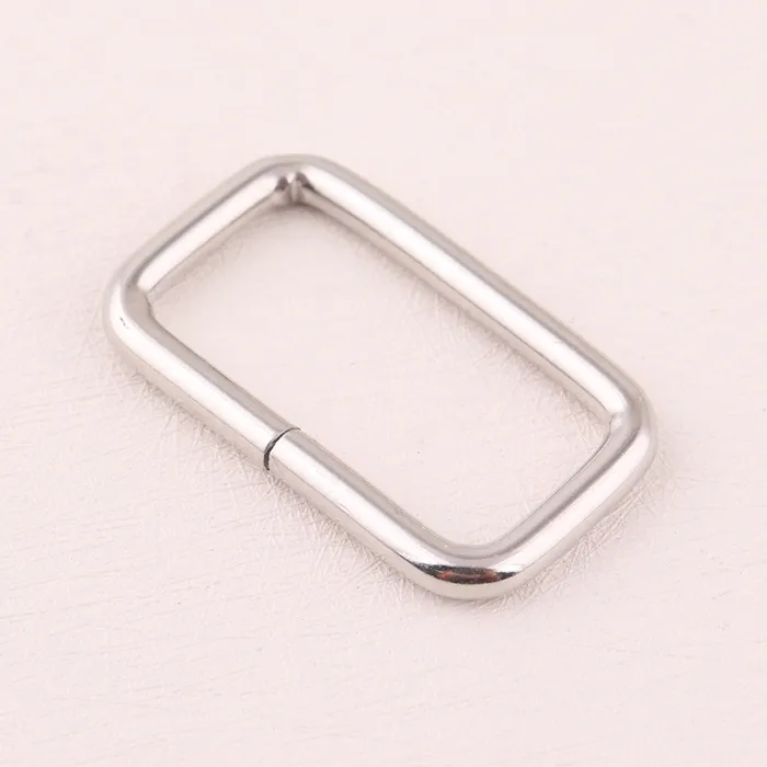 Fibbia ad anello regolabile rettangolare con cinturino in metallo da 1 pollice