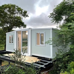 Casa Contenedor de Acero Expandible de Doble Ala de Lujo de 20-40 Pies, Plegable, Prefabricada, con Dos Dormitorios y Una Sala de Estar, para Escuela - Product Image 1