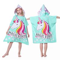 Serviettes poncho à capuche pour enfants, serviette de plage en microfibre douce et absorbante, peignoir à langer pour piscine, serviette de bain