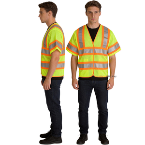 Chaleco de Seguridad Duradero de Alta Visibilidad Rosun ANSI Clase 3 con Cinta Reflectante de 5 cm y Logotipo Personalizado para Trabajadores de la Construcción - Product Image 1