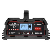 Chargeur de batterie de voiture 12V/20A 24V/10A Chargeur de batterie au lithium pour bateau moto tondeuse à gazon Batterie au plomb ou batterie au lithium