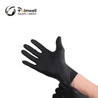 Черные нитриловые резиновые перчатки мужские с персонализацией