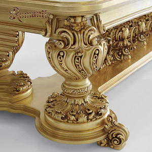 <span class=keywords><strong>Tavolo</strong></span> da Pranzo <span class=keywords><strong>Rettangolare</strong></span> in Stile Classico Europeo con 8 Sedie, Set di Mobili per Sala da Pranzo di Lusso Personalizzato Bianco e Oro - Product Image 6