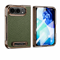 Étui de téléphone portable pliable de luxe haut de gamme, résistant aux chocs, avec placage électrolytique