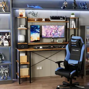 Vente en gros Bureau d'ordinateur d'angle Mesa de Ordenador Usine chinoise Mobilier de bureau à domicile Table en bois moderne en acier pour PC