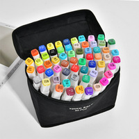 Lot de marqueurs double pointe monochromes pour étudiants, idéal pour la peinture et l'aquarelle, papeterie créative, avec logo personnalisable