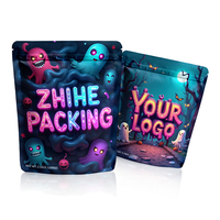 Pochette sur support refermable personnalisée 3.5g emballage en plastique de feuille d'aluminium anti-odeurs sacs à zip-lock pour chewing-gum à la gelée de nourriture pour animaux de compagnie