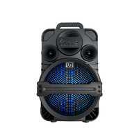 Enceinte de fête extérieure active UB 8 pouces avec basses puissantes 10W, lumière RGB, micro intégré, télécommande et batterie 1200mAh pour Bluetooth 5.0