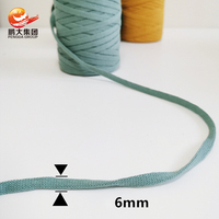 Chine fabricant tricot à la main crochet 100m rouleau 6mm 100% polyester fil plat