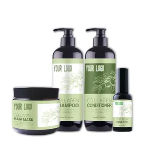 Oem/Odm Tea Tree Biologische Shampoo Haarmasker Tonic Olie Conditioner Olijffruit Extract Set Voor Olieachtig Haar