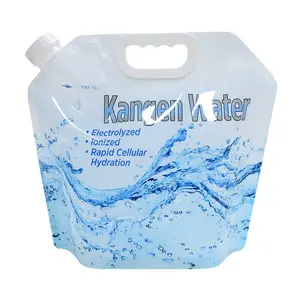 Sıcak satış plastik içecek için 5 litre katlanabilir alkali Kangen su torbası