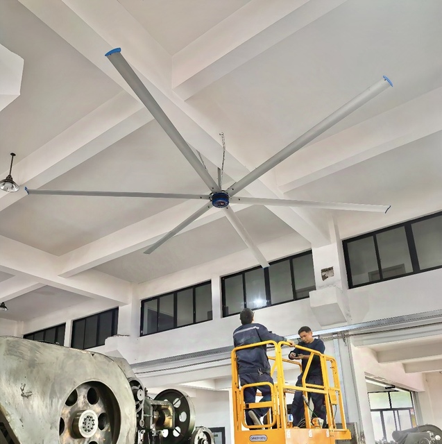 7.3m(24ft) HVLS 1.5kw Ceiling Fan Industrial Large Ceiling Fan with PMSM Motor Factory Workshop Perceived Temperature Reduction