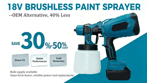 Pistolet à peinture électrique sans fil MKT <span class=keywords><strong>18V</strong></span> Li-ion, pulvérisateur HVLP portatif pour peinture murale avec débit réglable - Product Image 4