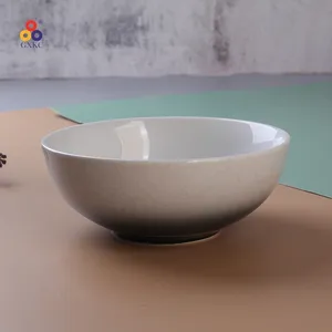 Desain terbaru mangkuk Pasta Salad keramik minimalis Set warna Solid mangkuk buah porselen disesuaikan
