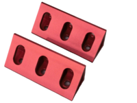Connecteur d'angle à 90 degrés en profilé aluminium T-Slot couleur personnalisée, anodisé rouge/noir, pour extrusions 4080, 40120, 40160