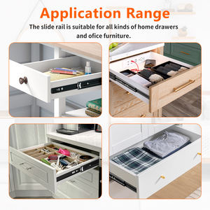 Corrediças de Gaveta de Aço Laminado a Frio de Design Moderno e Alta Resistência YENUO 35mm Montagem Lateral com Rolamento de Esferas para Cozinha, Quarto e Banheiro - Product Image 5