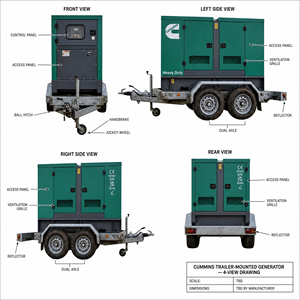 Generador Diésel Cummins de 150 kVA, 120 kW, 135 kVA, 108 kW, Trifásico, 400/230 V, para Aeropuerto, Hospital, Uso Doméstico, con Certificación EAC y CE - Product Image 2