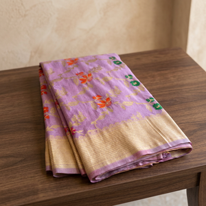 Indian Traditional Exclusive Crape Khadi Soft Silk <b>Saree</b> Jari Meenakari Weaving Borde Elegant Bridal Wedding Festival Wear - Product Image 2