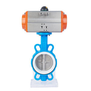 Vanne papillon pneumatique en acier inoxydable D671F personnalisée, avec joint en PTFE, résistante aux hautes températures, résistante à la corrosion, rapide - Product Image 1