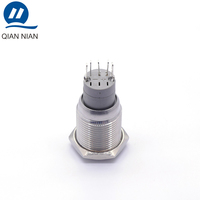 ONPOW 16mm interrupteur à bouton-poussoir rond momentané éclairé (LAS1Y-11/R/12V) (Dia. 16mm)(CE,CCC,ROHS,REECH)