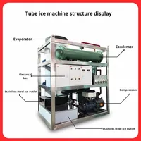 Machine à glace industrielle automatique de tube de 220V grand équipement refroidi à l'eau tubulaire transparent de machine à glaçons de 5 tonnes