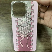 Coque de téléphone en TPU de luxe avec design perle pour iPhone 17 16 15 14 13 12 11 et Vivo V70 Y05 Y31D Y400 V60, avec nœud et diamants