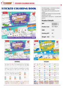Keybaby Vente en gros 2025 Nouveau livre d'activités pour enfants d'âge préscolaire et de maternelle, alphabet océanique, nombres, coloriage, écriture, bloc d'autocollants - Product Image 2