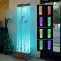 Paravents de séparation de pièce en panneaux acryliques à LED modernes, en forme de S, avec mur à bulles d'eau transparent, mobiles et sur pieds, vente en gros