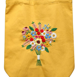 Sac fourre-tout écologique brodé à la main pour femmes, sac fourre-tout en toile fleuri fait main, 100% personnalisé, broderie à la main, nouveau design, sur mesure - Product Image 5