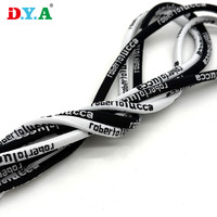 Logo personnalisé Plusieurs Couleurs Nylon Polyester Jacquard Plat Rond En Métal Conseils Cordon De Tirage pour Short À Capuche Cordon Cordon De Serrage