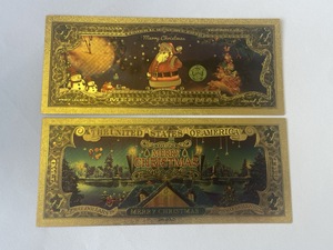 Mutlu noel festivali hatıra hediye 100 dolar altın folyo kaplama banknot paskalya cadılar bayramı doğum günü için yeni yıl plastik - Product Image 4
