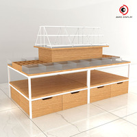 Étagère de présentation de luxe à niveaux, écologique, avec cadre métallique robuste amovible et étagère en bois, design autoportant pour aménagement de magasin