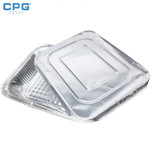 Silver Aluminium <b>Foil</b> Food Container Matching Cardboard <b>Lids</b> Takeaway Delivery Wholesale Aluminium <b>Foil</b> <b>Tray</b> - Product Image 1