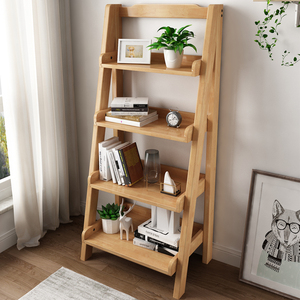 Estantería multicapa trapezoidal moderna de madera escalonada pequeño dormitorio nórdico sala de estar balcón piso estante de almacenamiento blanco - Product Image 1