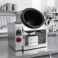 Robot de cuisson automatique de qualité industrielle, machine à frire à tambour en acier inoxydable robuste pour grande cuisine centrale