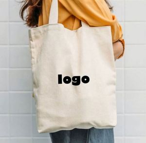 Wholesale Custom Reusable Cotton Canvas Grocery Tote Shopping <b>Bags</b> Supermarket Shopping <b>Bags</b> with Printed Logo - Product Image 6
