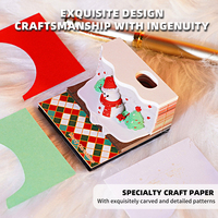 Bloc-notes adhésif rond 3D personnalisé en papier à feuilles mobiles, notes autocollantes, art de découpe DIY, lavable, Père Noël pour cadeau de Noël