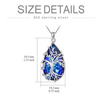 Collier arbre de vie délicat en cristal bleu en argent sterling 925 pour maman femme petite amie